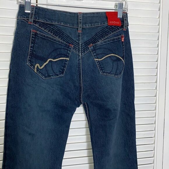 Vintage ECKO Red Flare Jeans Embroidered Logo Size 9 - Picture 2 of 16